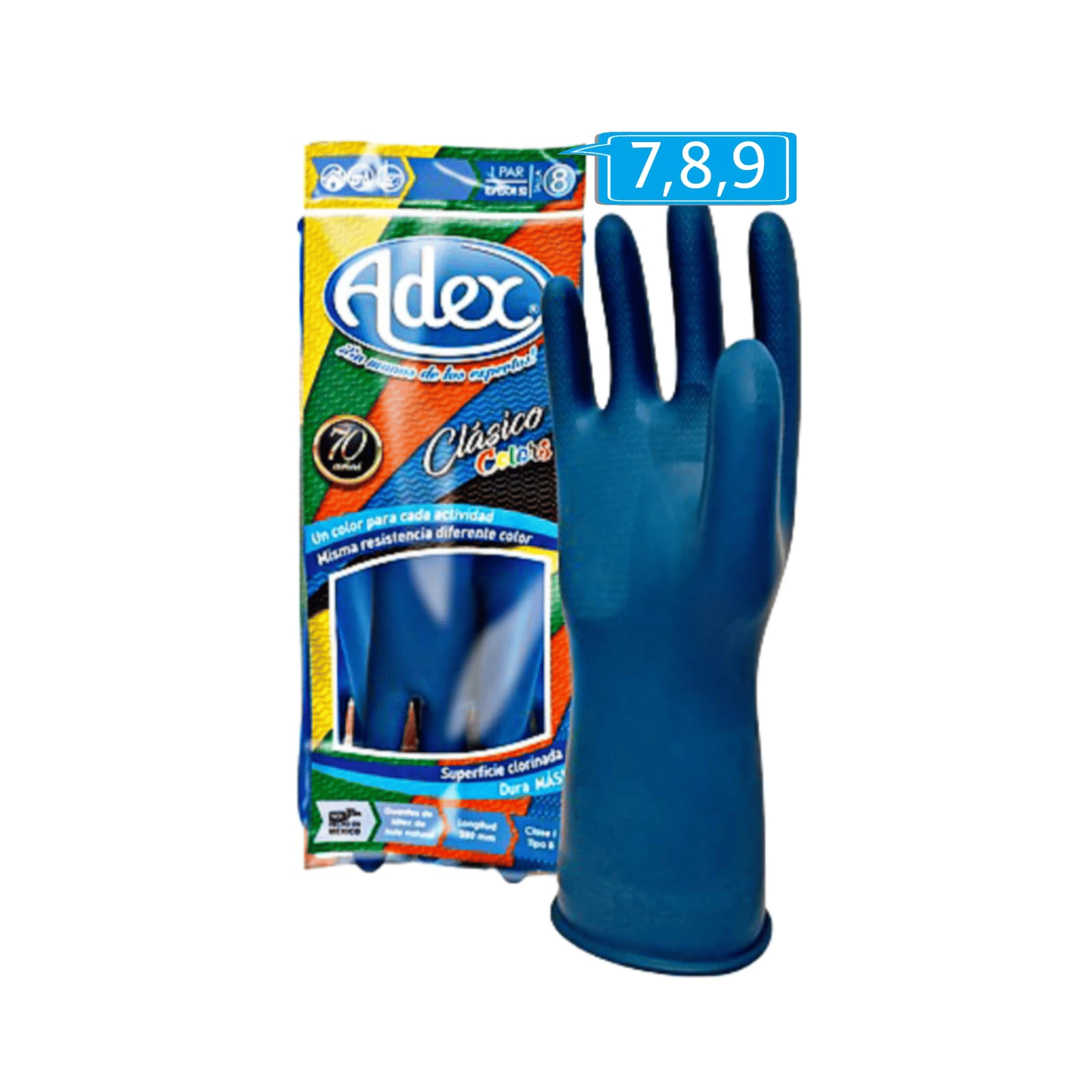 Guante de Limpieza Adex Colors Azul